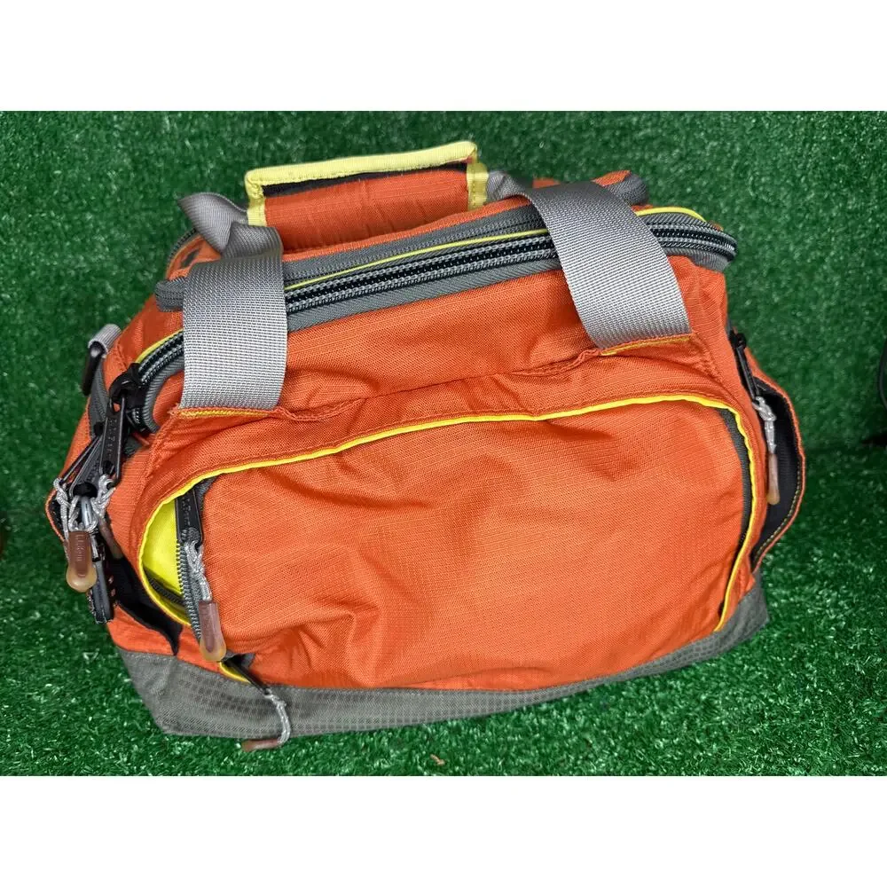 LL Bean Orange Fishing Bag And Cooler On top Duffle Bag Weekender